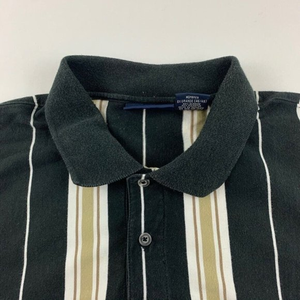 Vintage Puritan Polo Shirt Men Size XL 90s Stripe Colorblock Pocket Cotton Blend